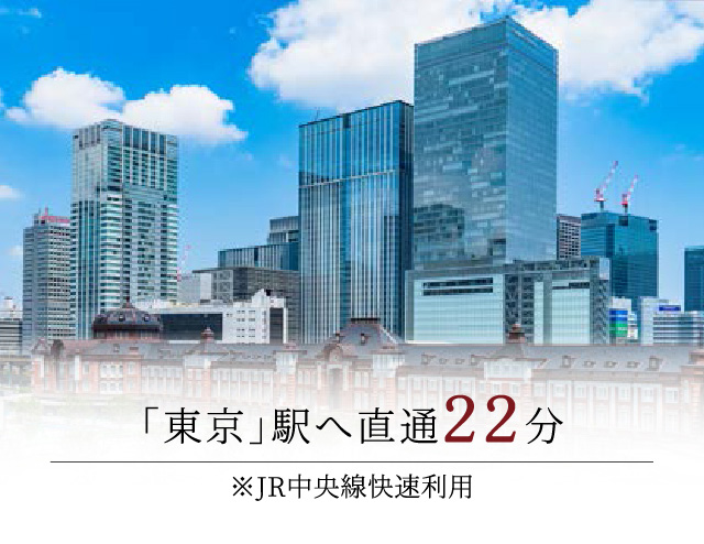 「東京」駅へ直通22分※JR中央線快速利用