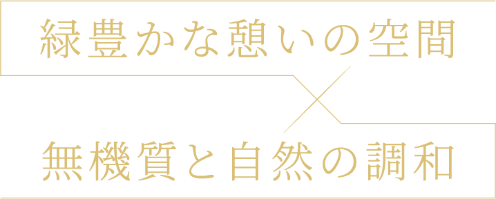 緑豊かな憩いの空間 無機質と自然の調和