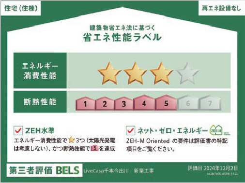 建築物省エネ法に基づく省エネ性能表示制度 BELS(ベルス)により第三者認証を取得